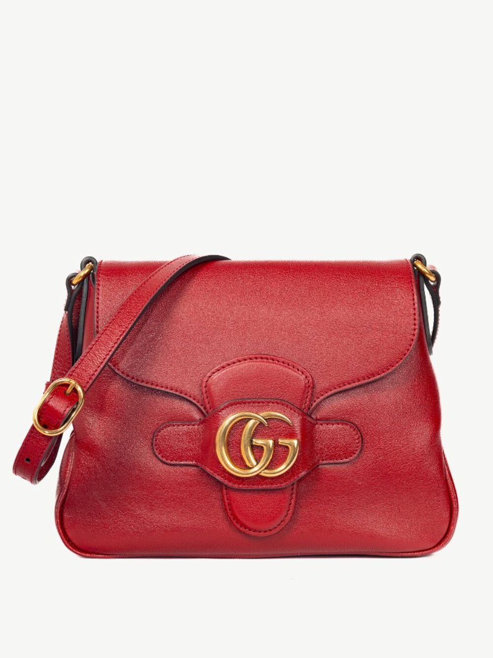 Gucci Dahlia Cherry Red Sakai Calf Lux GG Flap Crossbody